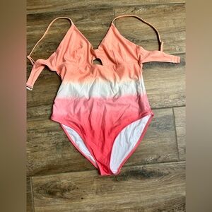 Pink and White Ombre Swimsuit